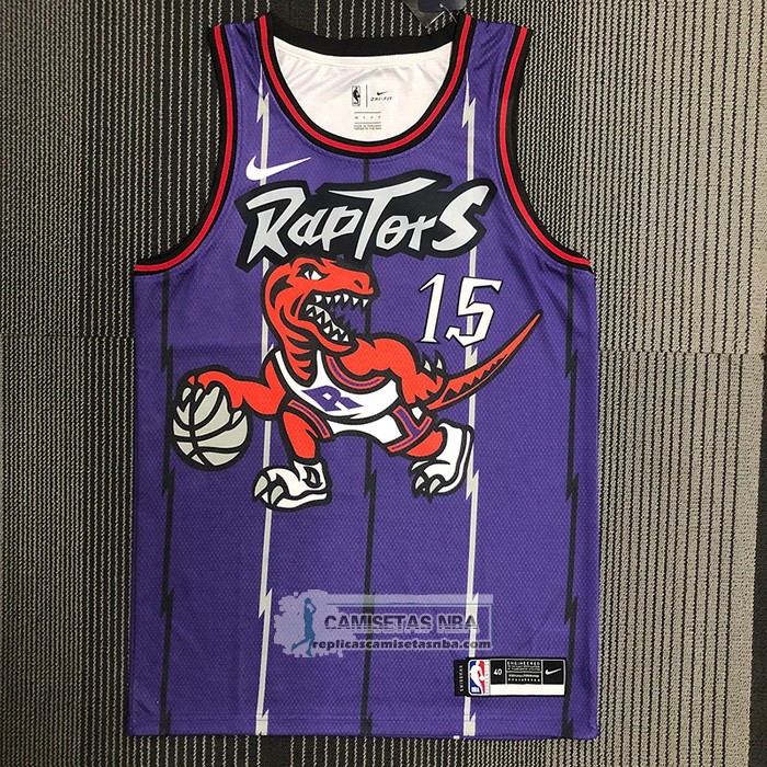 Camiseta Toronto Raptors Vince Carter NO 15 Classic Edition Violeta